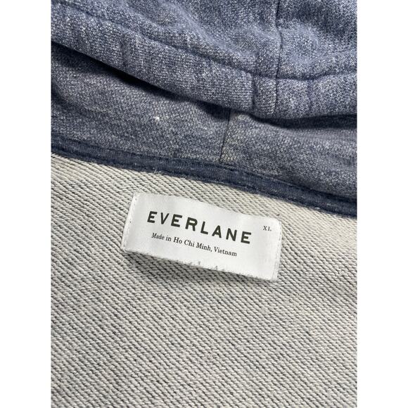 Everlane Mens Hooded Zip Up Heather Blue Sweater XL - Picture 6 of 10
